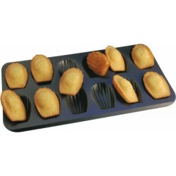 Plaque anti-adhérente 12 madeleines - 25,5 x 20 cm - De Buyer