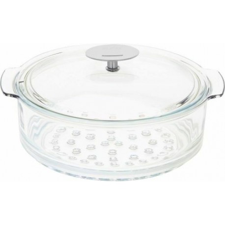 Cuit vapeur en verre avec couvercle ø 20 cm