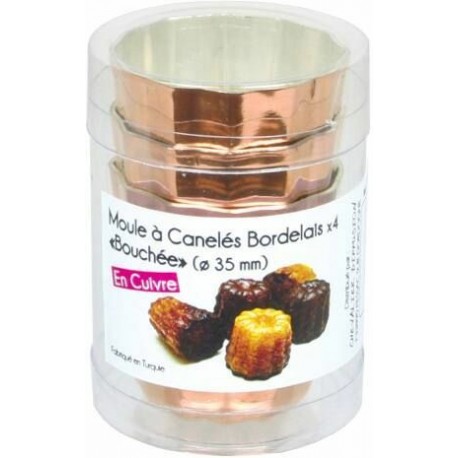 Moule cannelé cuivre ø 3,5 cm - par 4