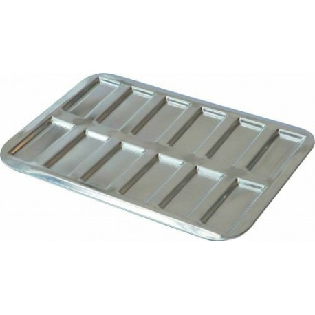 Plaque 12 mini financiers fer blanc 29 x 20 cm
