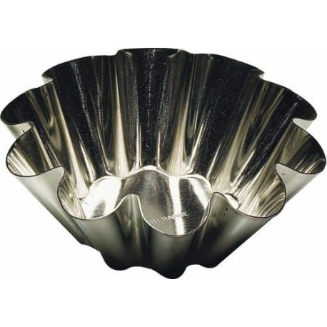 Moule à brioche 10 cotes fer blanc ø8cm