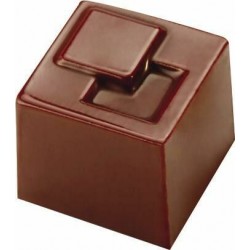 Plaque pour 21 cubes chocolat Makrolon 27,5x13,5 cm