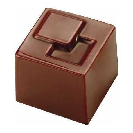 Plaque pour 21 cubes chocolat Makrolon 27,5x13,5 cm