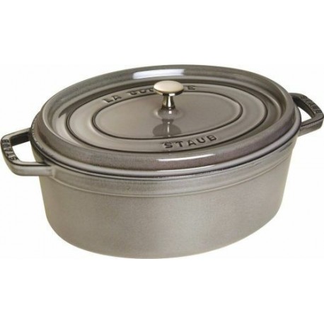 Cocotte en fonte ovale gris graphite 31 cm