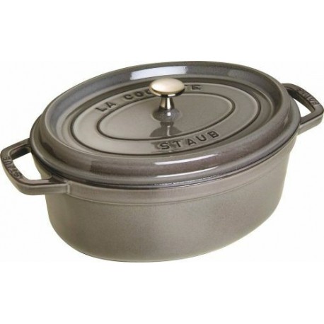 Cocotte en fonte ovale gris graphite 29 cm