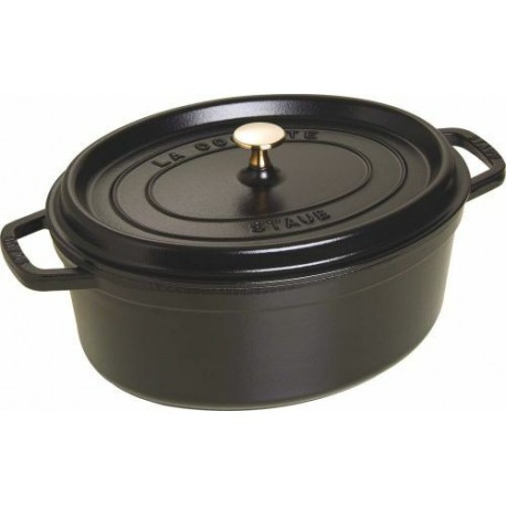 Cocotte en fonte ovale noire 31 cm