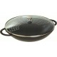 Wok en fonte noir ø 37 cm avec son couvercle