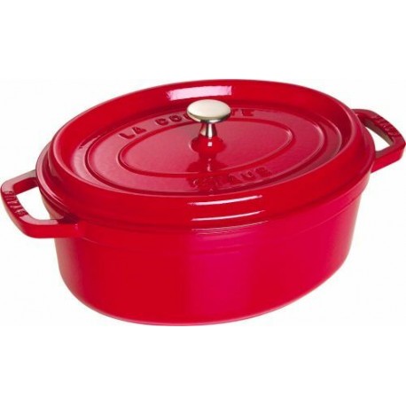 Cocotte en fonte ovale cerise 29 cm