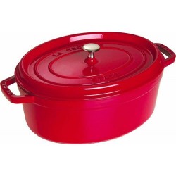 Cocotte en fonte ovale cerise 31 cm