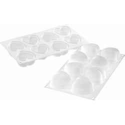 Moule 8 cœurs bombés