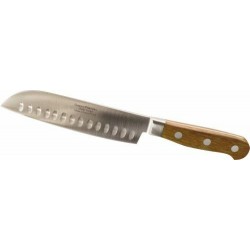 Couteau Santoku alvéolé Tradi'chef bois de chêne 17 cm