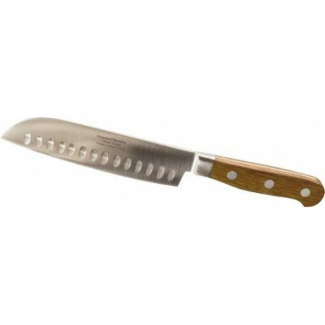 Couteau Santoku alvéolé Tradi'chef bois de chêne 17 cm