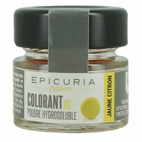 Colorant poudre hydrosoluble jaune citron Epicuria 8 g