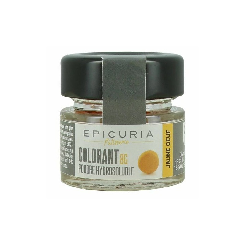 Colorant poudre hydrosoluble jaune d'oeuf Epicuria 8 g 