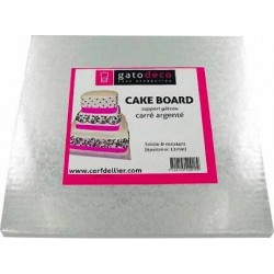 Carré épais argent 25x25cm