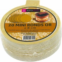 Supports à gâteaux ronds or Ø 8cm / 20