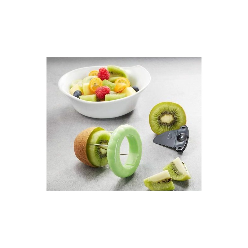 Coupe-kiwi 2 en 1 Éplucheur de fruits Kiwi Cutter Éplucheur de fruits  Séparateur de fruits Mangue Kiwi Pelle à fruits Épluche rapide n'importe  quel