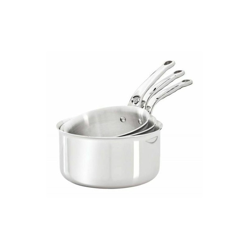 Lot 3 casseroles Casteline tout inox amovibles 16 à 20 cm + 1