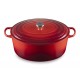 Cocotte fonte signature ovale cerise 40 cm