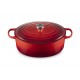 Cocotte fonte signature ovale cerise 35 cm