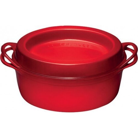 Cocotte fonte Doufeu ovale cerise ø 32 cm