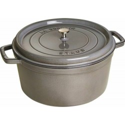 Cocotte en fonte ronde gris graphite ø 30 cm