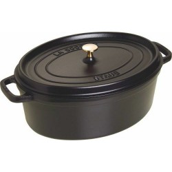 Cocotte en fonte ovale noire 37 cm