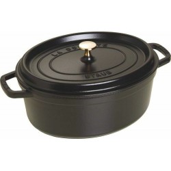 Cocotte en fonte ovale noire 33 cm