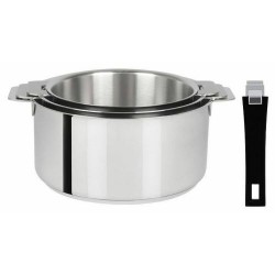 Lot de 3 casseroles amovibles Mutine avec poignée noire