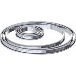 Cercle à tarte perforé bord roulé inox ø 22 x 2 cm