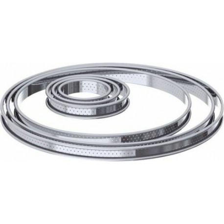 Cercle à tarte perforé bord roulé inox ø 26 x 2 cm