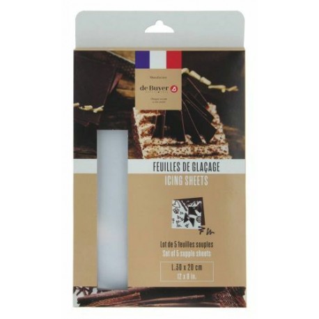 Feuille de glaçage pour chocolat 30 x 20 cm - par 5