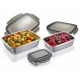 Lot de 3 boîtes de conservation en inox 0,4 L - 1,1 L - 1,8 L