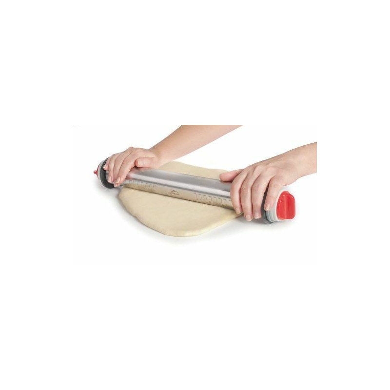 Rouleau à pâtisserie inox avec anneaux 34 cm Lacor