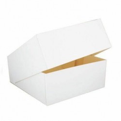 Boîte pâtissière blanche 31x31x5 cm