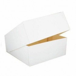 Boîte pâtissière blanche 35x35x8 cm