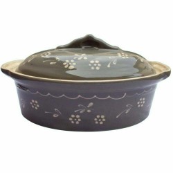 Terrine alsacienne ovale grise grès décor papillon 34 cm