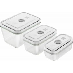 Set 3 boites sous vide verre Fresh & Save