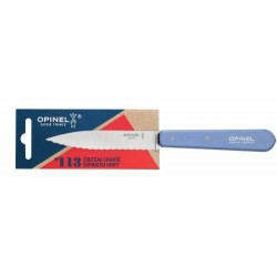 Couteau lame crantée Opinel n°113 azur 10 cm