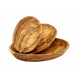 Lot de 3 coupelles en bois d'olivier