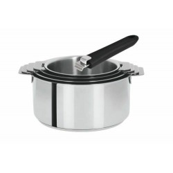 Lot de 4 casseroles Mutine Amovible inox avec 2 poignées