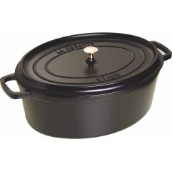 Cocotte en fonte ovale noire 41 cm