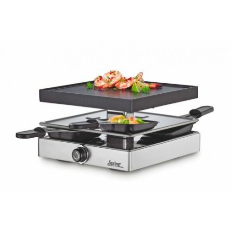 Appareil à raclette carré 2 niveaux argent