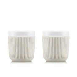 Mug Douro porcelaine avec manchon silicone blanc 0,2 l - set de 2