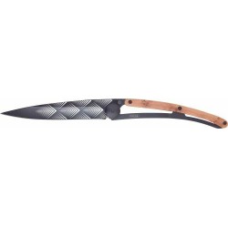 Couteau Deejo titane noir bois genévrier Art Deco 37 g