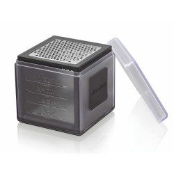 Râpe cube noire 3 lames avec couvercle et graduation