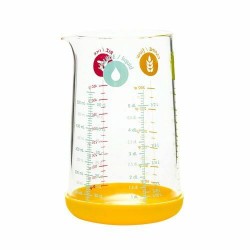 Verre doseur avec base silicone jaune 0,5 l