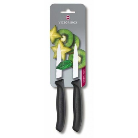 Couteau à fruit SwissClassic noir 8 cm - set de 2