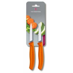 Couteau d'office SwissClassic orange 8 cm - set de 2