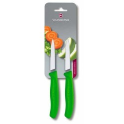 Couteau d'office SwissClassic vert 8 cm - set de 2